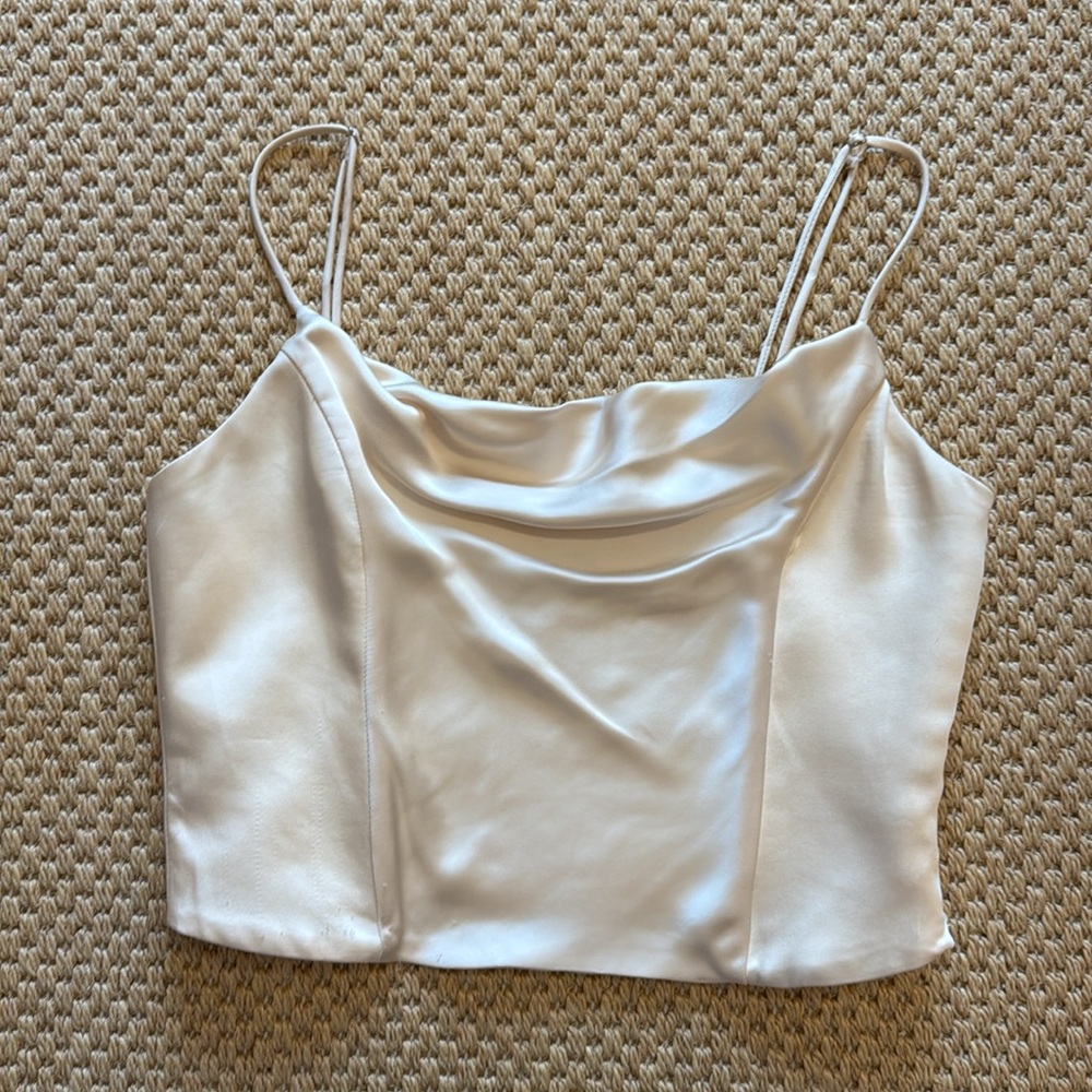 Zara Satin Effect Crop Top - Picture 3 of 8